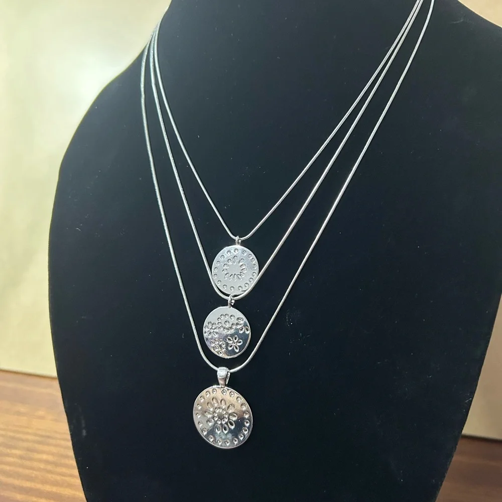 Silver Layered Necklaces - Picture 3 of 4